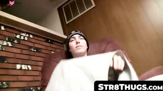 Str8Thugs.com - Straight guy's mouth-filling cum shot session after an intense jerk o