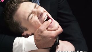 President Oaks's deep fingering of twink Cole Blue's gaping ass hole