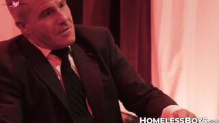 Cole Blue's big cock ride during a suit and surrender auction with hot bidders