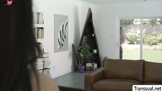 Spoiled TS stepdaughter fucked by the handyman