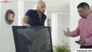 Spoiled TS stepdaughter fucked by the handyman