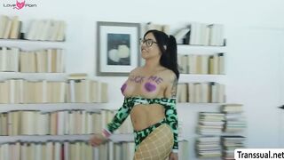Spoiled TS stepdaughter fucked by the handyman