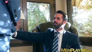 Suit and tie Bruno Max and Dani Robles anal hammering hard