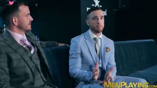Bearded businessmen Franky Fox and Jp Dubois hard bareback