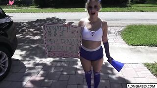 aria banks helped a student earn money by offering his cock