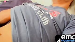 Twink Boomer Jacoby jerking off big dick and cumshot