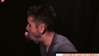 SayUncleNetwork.com - Glory hole blowjob leads to intense raw bareback with daddy's c