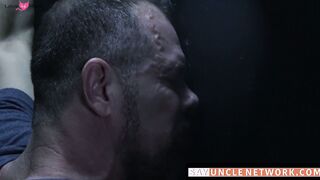SayUncleNetwork.com - Glory hole blowjob leads to intense raw bareback with daddy's c