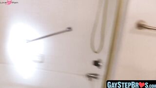 GayStepBros.com - Hairy dude mercilessly raw fucks stepbrother's eager butt hole