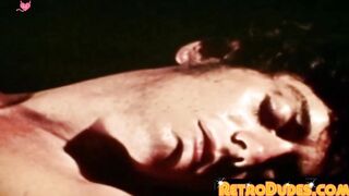 RetroDudes.com - Hairy gay guy strokes his fat cock and cums on his chest