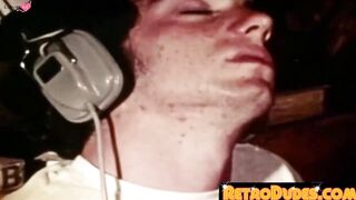 RetroDudes.com - Hairy gay guy strokes his fat cock and cums on his chest
