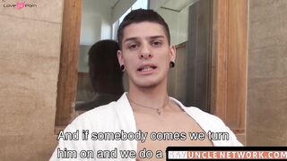 SayUncleNetwork.com - Latino twink's doggystyle bareback fuck ends with cum in mouth