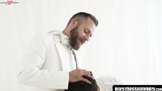 BoyMissionary.com - Mormon boy barebacked by a bearded elder after a serious, holy bl