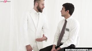 BoyMissionary.com - Mormon boy barebacked by a bearded elder after a serious, holy bl