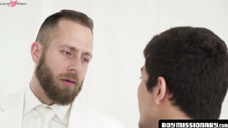BoyMissionary.com - Mormon boy barebacked by a bearded elder after a serious, holy bl