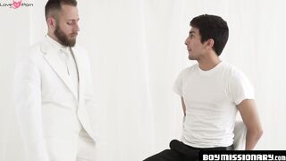 BoyMissionary.com - Mormon boy barebacked by a bearded elder after a serious, holy bl