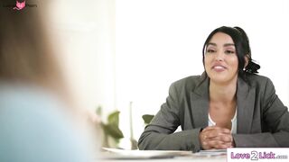 Busty blonde rims petite latina lawyer