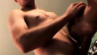 FuckingStraightBoys.com - Squirting shorthaired cutie enjoys rough mmf trio