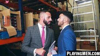 PlayingMen.com - Pol Prince and suited Leo Rosso's ass breeding after dick sucking