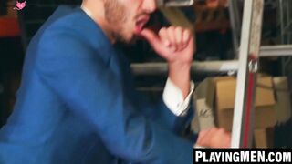 PlayingMen.com - Pol Prince and suited Leo Rosso's ass breeding after dick sucking