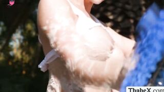 Carwash babe Emma Rose gives customer extra service