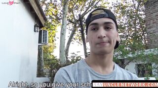 SayUncleNetwork.com - Inked jock's first time riding dick ends with a self-facial