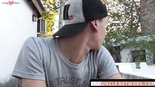 SayUncleNetwork.com - Inked jock's first time riding dick ends with a self-facial