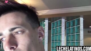 LecheLatinos.com - Inked guy intense cock stroking post photoshoot