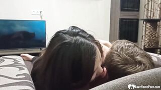 Stepsister loves taking care of his rough penis