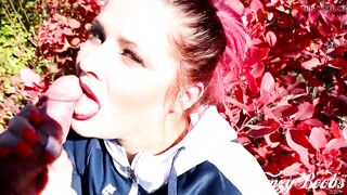 Head outdoor, throbbing oral jizzed cum inside mouth (CIM)