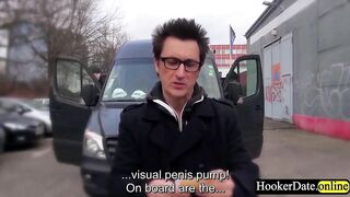 Christmas fun inside the van with German Goddess and amateur