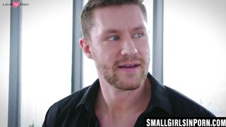 SmallGirlsInPorn.com - Blonde Emma Starletto drilled by Alex Legend and Sam Shock