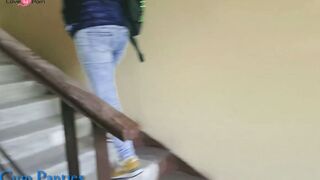 Pov en train de se faire branler et d ejac sur la culotte de la teen