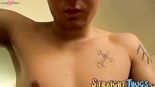 Thug Billy working out a load of hot jizz out of his cock