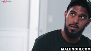 MaleNoir.com - Bearded XL's big black baton pokes Travis's bouncy ass