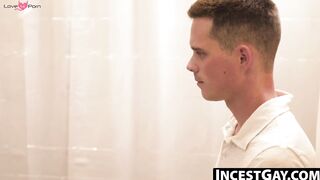 IncestGay.com - Threesome exam with stepdad ends in hot sex