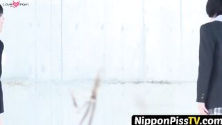 NipponPissTV.com - Homemade video of young Japanese lady pissing in public view