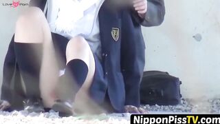 NipponPissTV.com - Homemade video of young Japanese lady pissing in public view