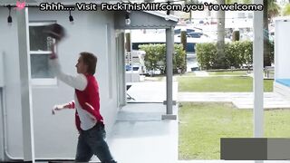Blonde StepMom Reveals Her Enormous Juggs And Lets Her Athletic Step Son Play With He