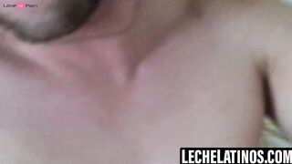LecheLatinos.com - Attractive Maximiliano's cum explosion from a rim job