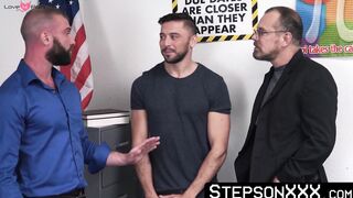 Young stud Michael Boston and three other hotties gag each other cocks