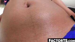 FactorTS.com - Stunning shemale beauty in a state of ecstasy as she jerks off and cum