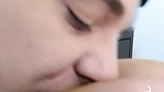 Smoking tattooed twink indulges in wild bareback fucking