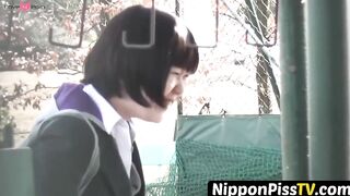 NipponPissTV.com - Japanese teeny filmed during solo pissing time outdoors