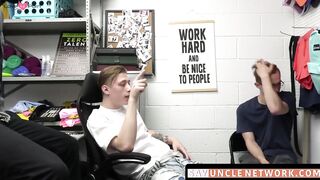 SayUncleNetwork.com - Darron Bluu spitroasted raw by Cole Church and Marco Napoli in