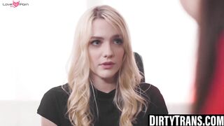 Natalie Mars pounds blonde lesbian Kenna James hard