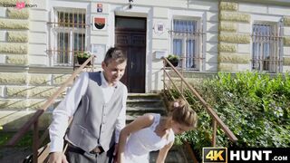 Newlywed Sarah Kay is pussy pounded while cucking her husband