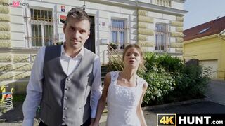 Newlywed Sarah Kay is pussy pounded while cucking her husband