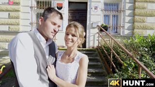Newlywed Sarah Kay is pussy pounded while cucking her husband