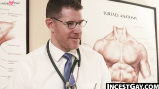 IncestGay.com - Doctor's visit turns into a threesome encounter